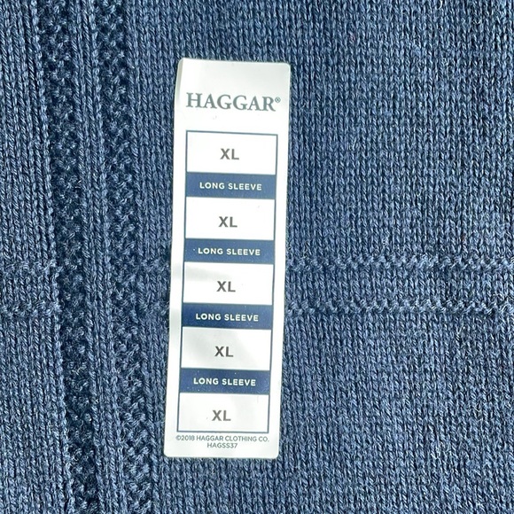 NWT Men’s XL Haggar Long Sleeve Navy Blue Sweater - Picture 4 of 6